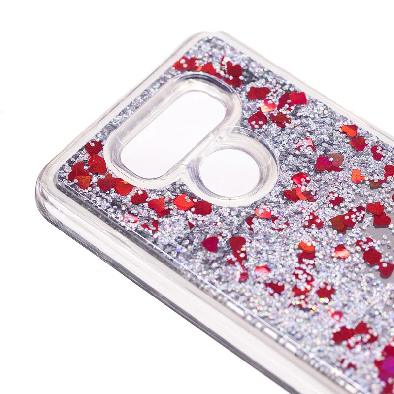 Di lusso 2 in 1 TPU + PC Bling di Scintillio Sabbie Mobili Liquido Sabbia Cassa Del silicone Del Telefono Della Copertura Borsette Coque Fonda per LG G6