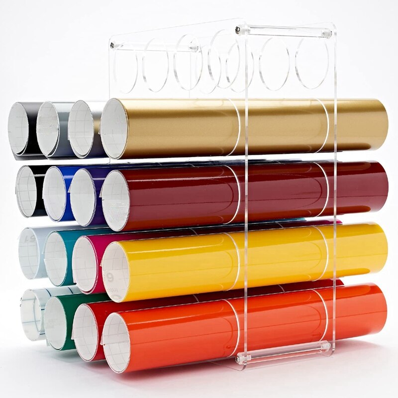 20 Hole High Capacity Vinyl Reel Rack Removable Paper Storage Rack Solid Acrylic Vinyl Storage Rack