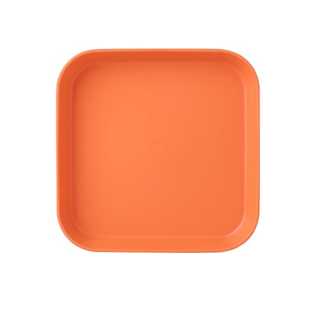 Wheat Straw Plate Eco-Friendly Multifunction Plate Unbreakable Cake Snacks Plate Dining Table Garbage Tray Spit Bone Dish: Orange Square