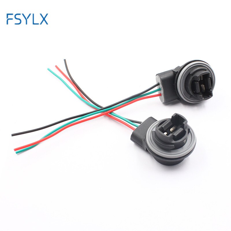 Fsylx 2x 3157 led bil auto glödlampor uttag sele pluggar adaptrar för utbyte extra blinkers signalljus lampor
