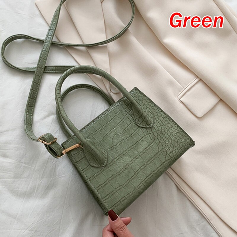 Soft Leather Female Small Subaxillary Bag Casual Retro Mini Shoulder Bag vintage Retro Totes Bags For Women Handbag: green