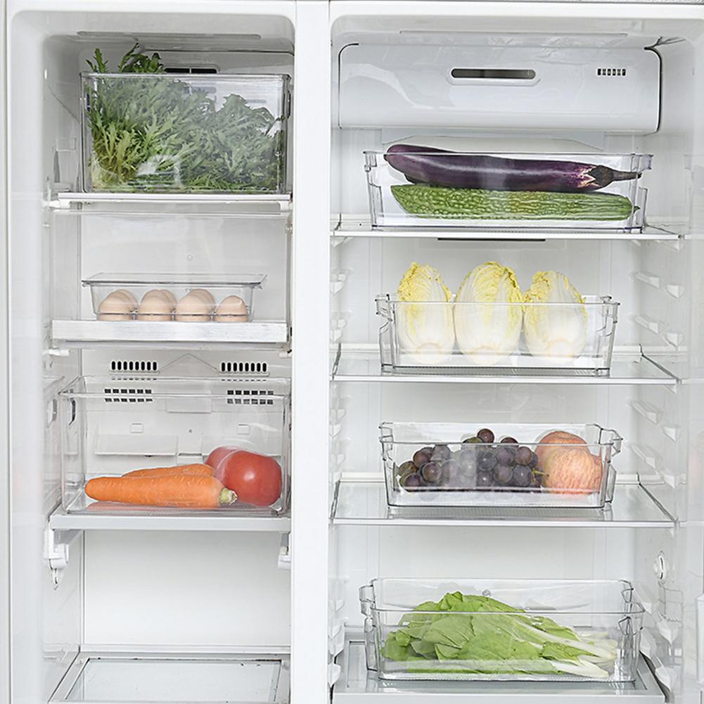 Clear Pantry Organizer Bins Household Plastic Food Storage Basket Box For Kitchen Countertops Cabinets Refrigerator Freezer1/2pc