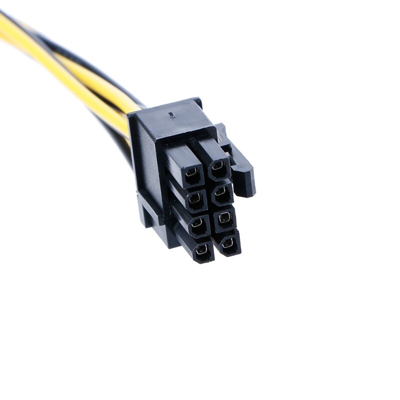 Dual 15Pin SATA Male To 8Pin(6+2) PCI-E Male Video Card Power Supply Cable 20cm