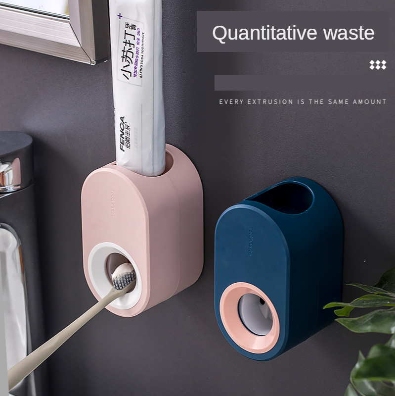 Fully Automatic Toothpaste Dispenser Hole Punched Toothbrush Toothpaste Storage Shelf Wall Hangers Bathroom Accessories