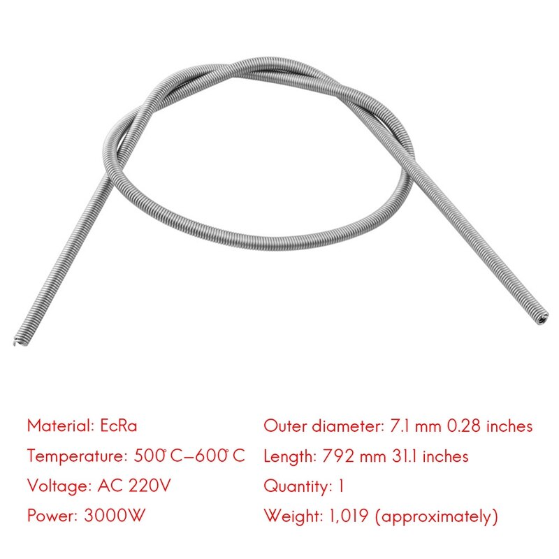3000W Heating Coil AC220V FeCrAl Furnace Resistance Wire Oven Heating Coil Kit Elements Heat-Resistant Wire