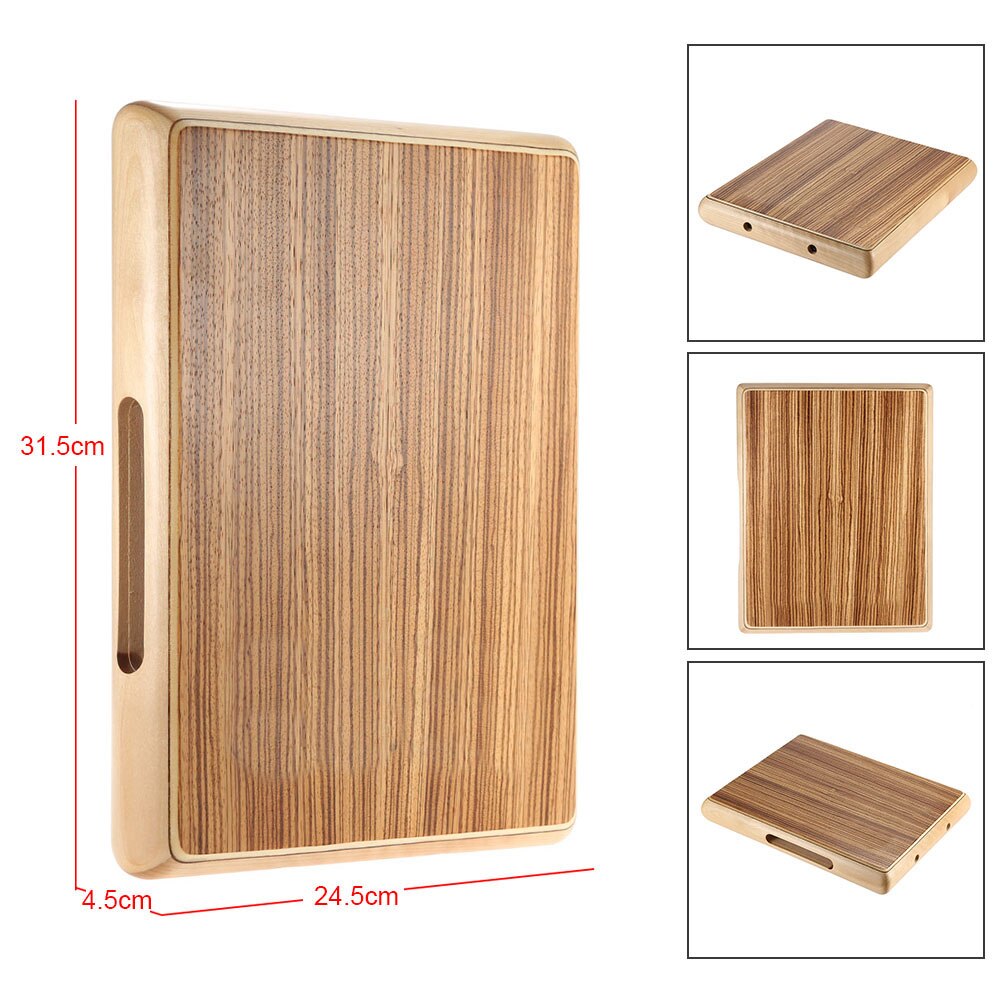 ammoon Cajon Drum Compact Travel Box Drum Cajon Flat Hand Drum Cajon Drum with Adjustable Strings Carrying Bag Cajon Drum