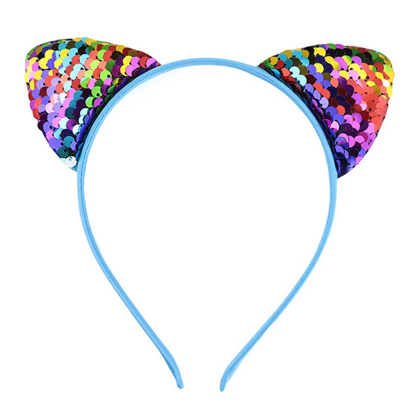 Paillettes réversibles oreilles de chat bandeau brillant chat oreille cheveux cerceaux mignon Bling bandeau cheveux accessoires pour femmes filles quotidien andParty: 07