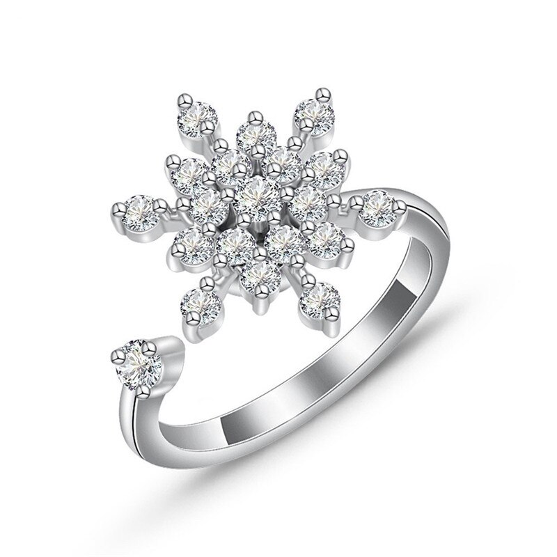 Vinger Spinner Ringen Fidget Angst Ring Voor Vrouwen Zonnebloem Verlichten Angst Ringen Draaien Anti Stress Ring Speelgoed Voor Meisje Vrouwen: H