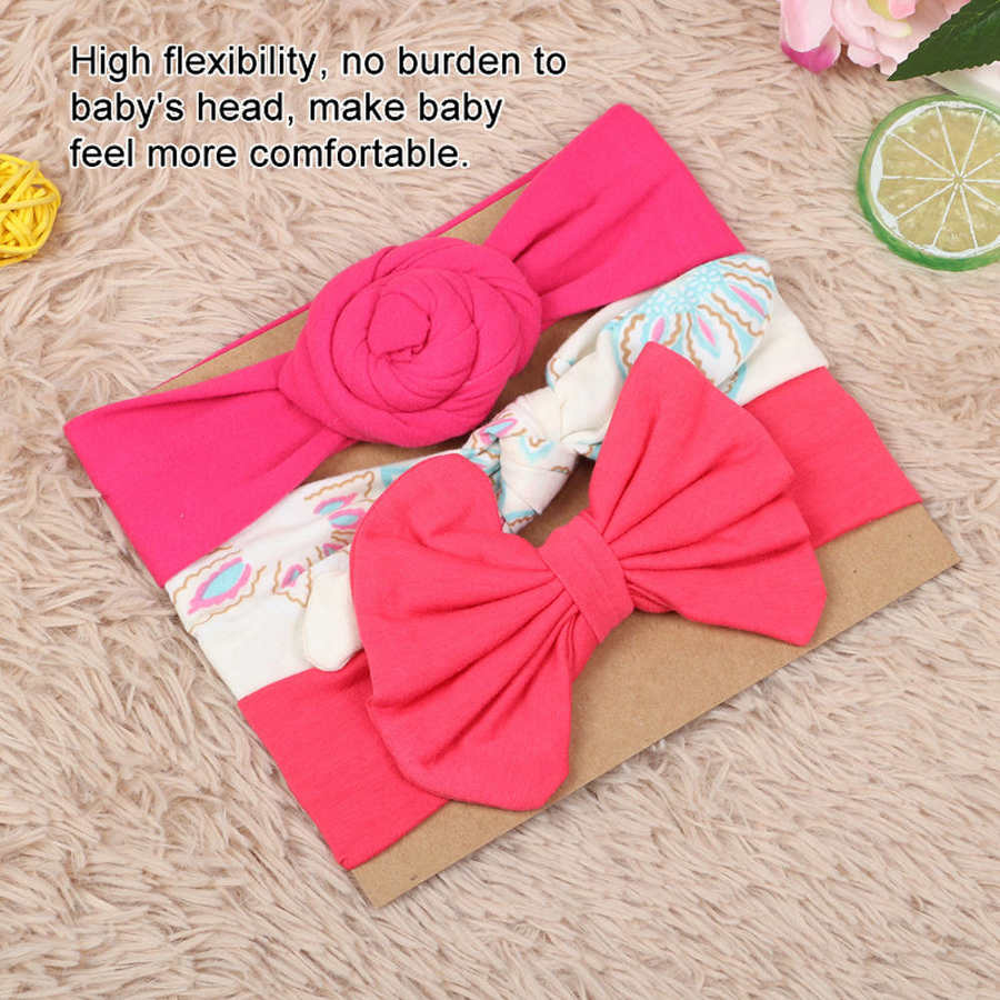 3 pièces/ensemble infantile doux noeud noeud bandeaux Polyester chapeaux bandeau Super doux bandeau Photo accessoires pour bébé enfant en bas âge garçons filles