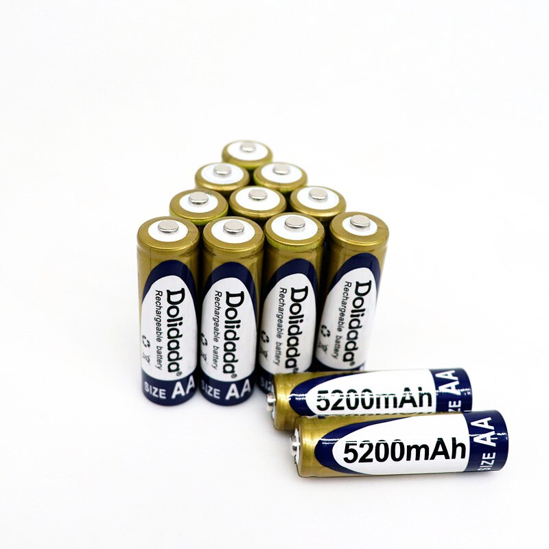 100% Original 1.2V AA battery 5200mAh Ni-MH Rechargeable aa Battery For Toys Camera Microphone
