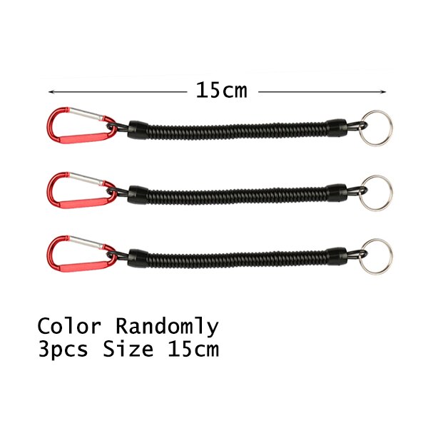 Goture 3pcs Fishing Lanyard 12cm/15cm/18cm Boating Fishing Rope Retractable Coiled Tether with Carabiner for Pliers Lip Grips: 3pcs size 15cm
