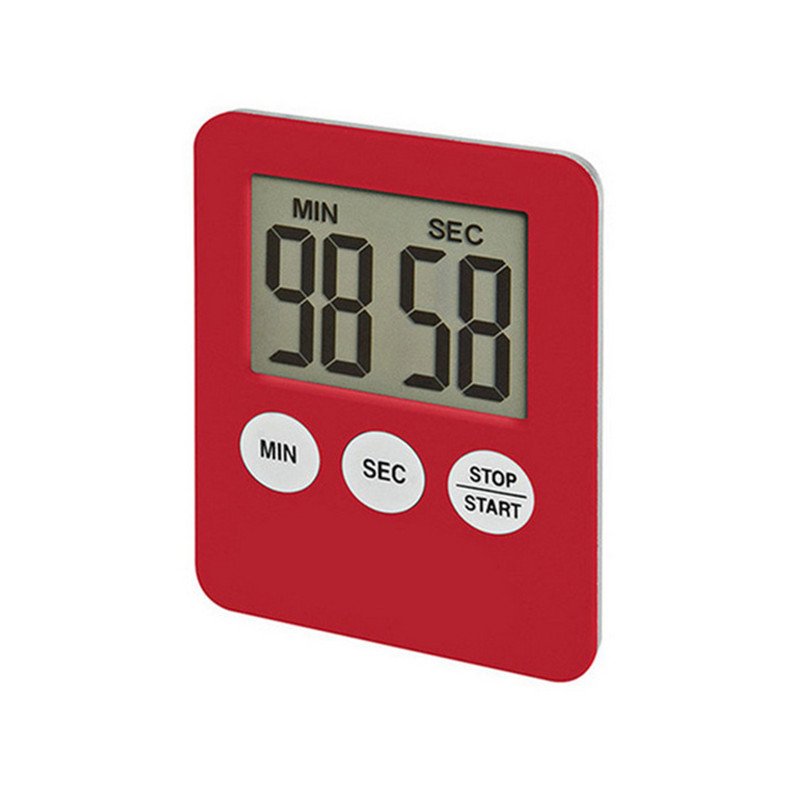 7 Kleuren Super Dunne LCD Digitale Scherm Kookwekker Vierkante Koken Tellen Countdown Alarm Magneet Klok Elektronische timer: Rood