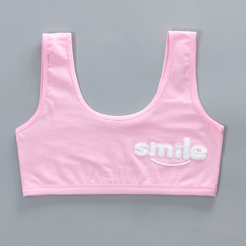 Teenager Reggiseno Della Ragazza Della Maglia Del Cotone Spandex Grande di Sport della ragazza 7-14 Anni di Adolescente Bambini Biancheria Intima Lettera di Formazione 1 vestito di un pezzo