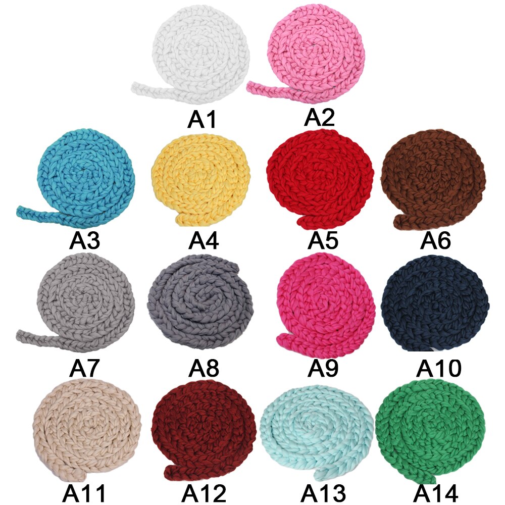 Handmade Woven Baby Blankets Wool Crochet Basket Filler Newborn Twisted Braid Photography Props Chunky Knit Blanket