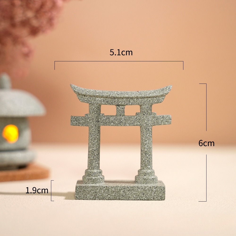 Puerta Torii en miniatura, templo japonés Shinto, jardín, Mini adorno arquitectónico asiático para casa, decoración de pecera, decoración china: Oro