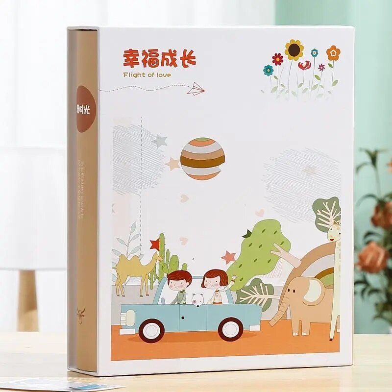 5-Inch Minimalist Photo Albums 200Pcs Large Capacity Interstitial Family Photo Album Children Growth Album Plastic Photo Album: color 9