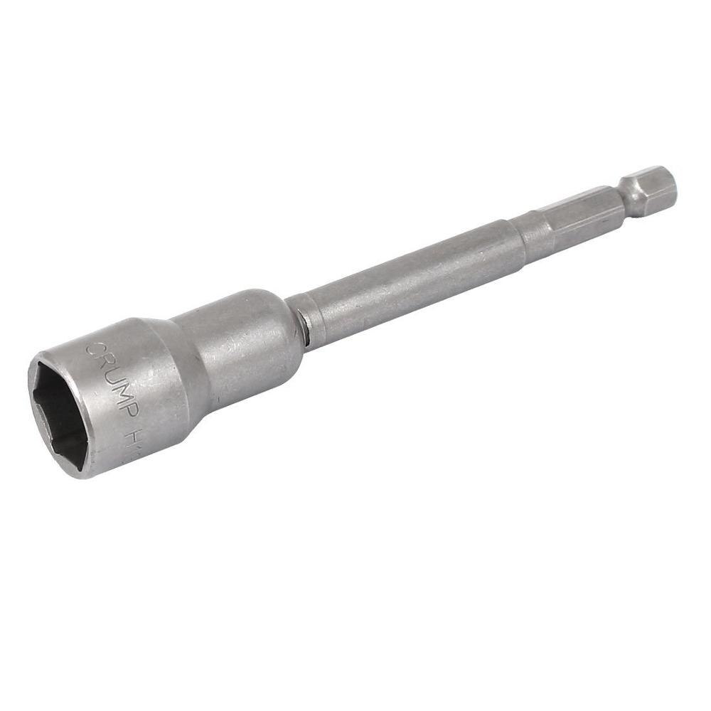 Hand Tool 7 ~ 19 Mm Niet-magnetische Hex Socket 100 Mm Lange 1/4 "Metalen Impact moer Setter Driver Bit Adapter: H13x100mm