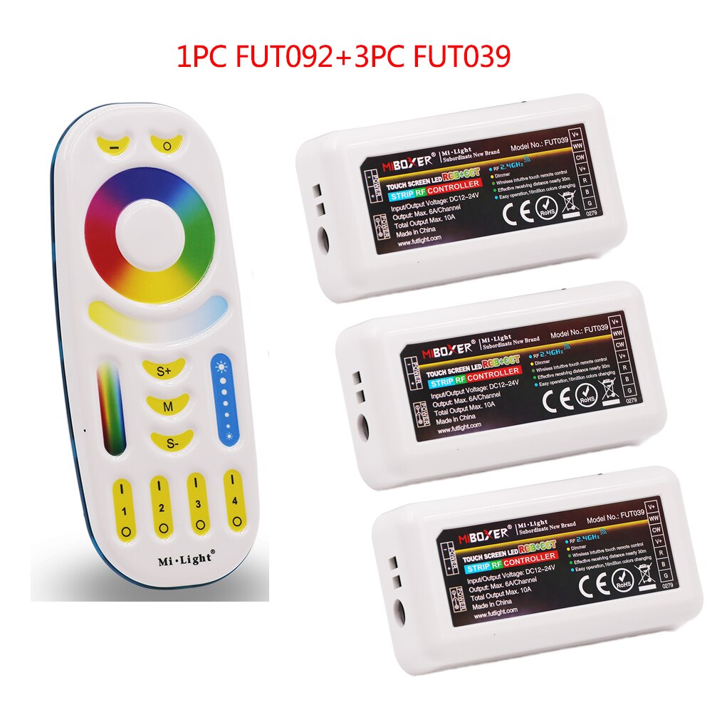 Milight RGBCCT LED Controller FUT039 + FUT092 2,4G Wireless 4-Zone RF Touch Remote + Miboxer WL-Box1 2,4 GHz Wifi Controller: Package 3