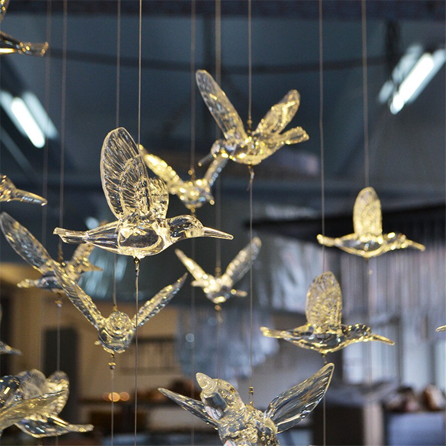 24 stk akryl fugl bryllup ornamenter klare kolibrier bryllup baggrund dekoration gennemsigtig vanddråbe vedhæng fest indretning