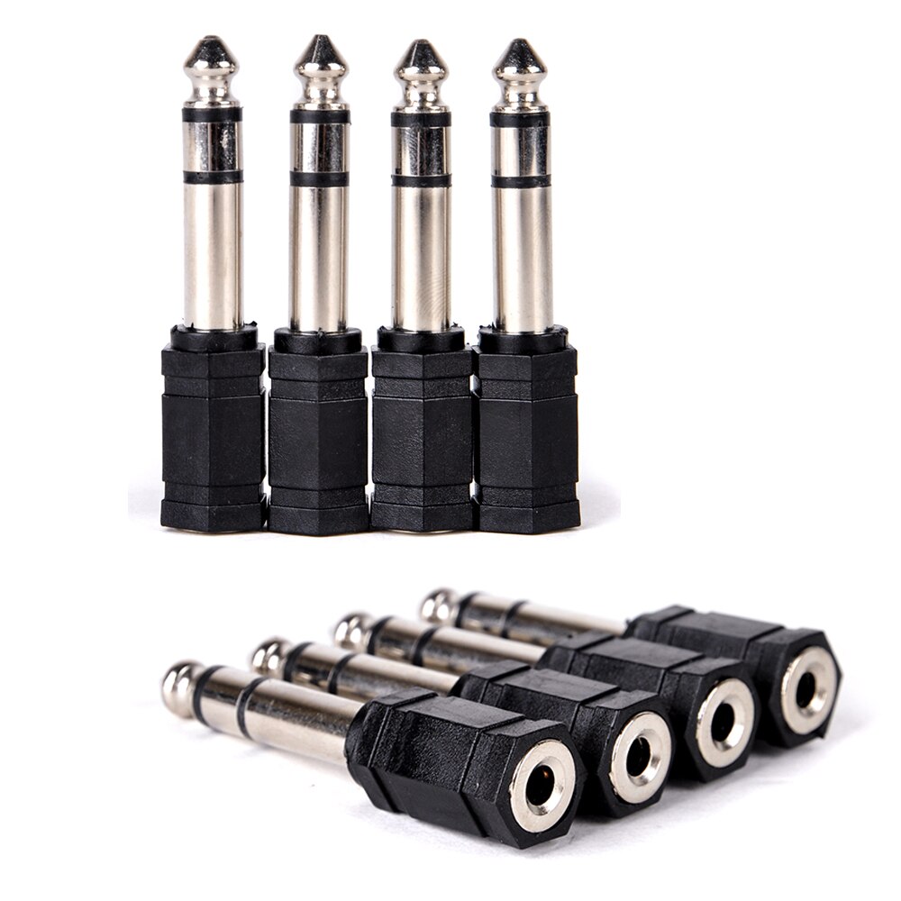 Mayitr 4Pcs 6.35mm Male to 3.5mm Female Plug Stereo Adapter 1/4 inch Stereo Male Plug to Female Socket Mini Jack Adaptor