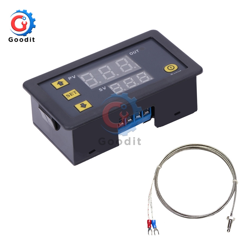 DC 5V 12V 24V AC 200V -60~500℃ Digital LED High Temperature Control Switch Thermostat High thermometer K-type thermocouple