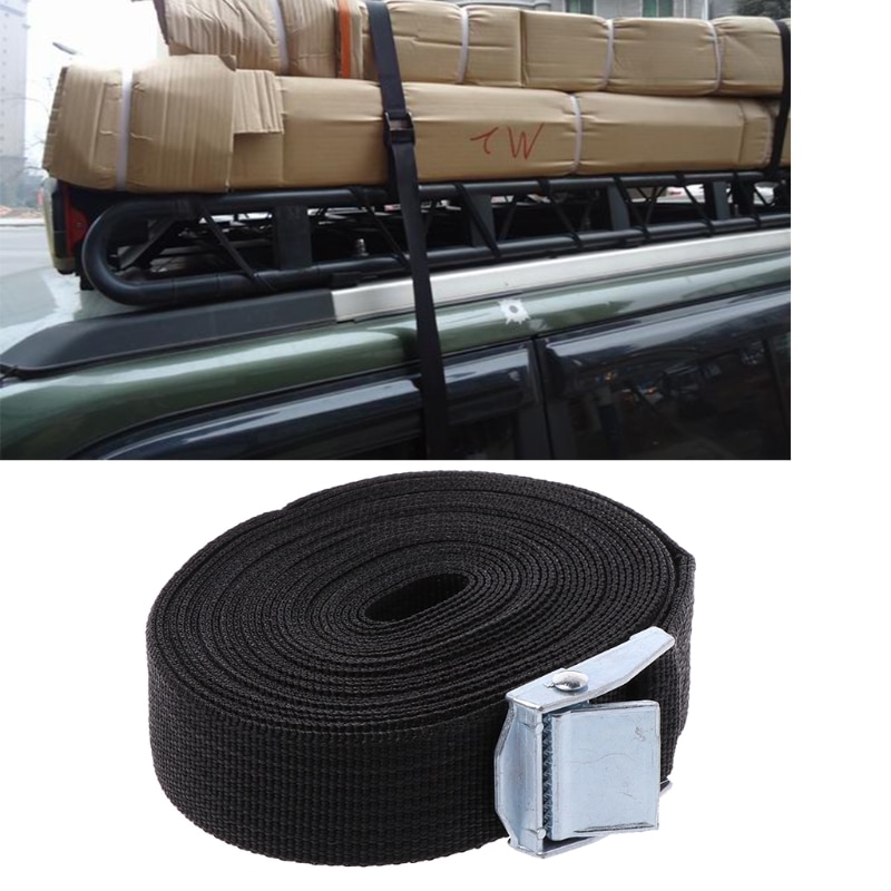 Tie Down Strap Strong Ratchet Belt Luggage Bag Cargo Lashing With Metal Buckle