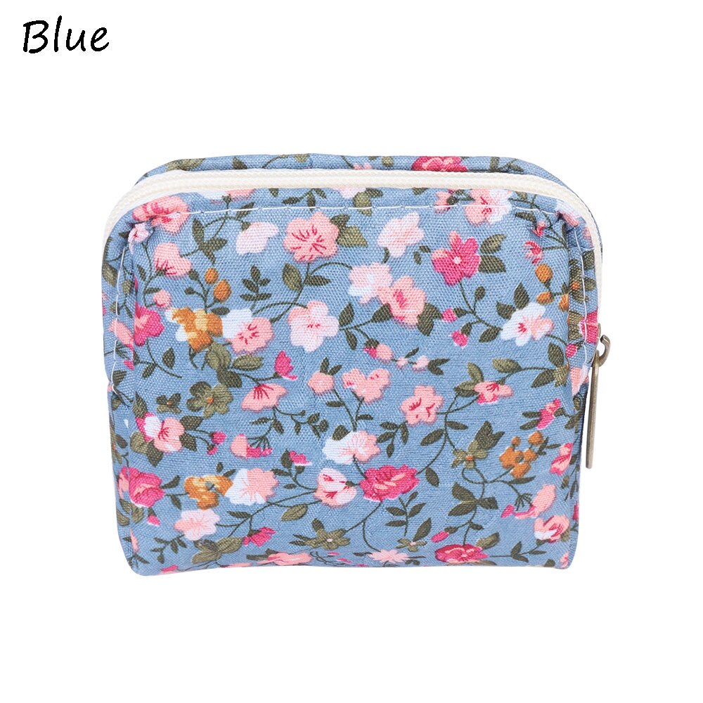 Monedero para mujer, estampado de flores bonito, cartera pequeña para mujer, bolsillo para cable de auriculares, bolsa para tarjetas de crédito, bolsa para lápiz labial, para chica