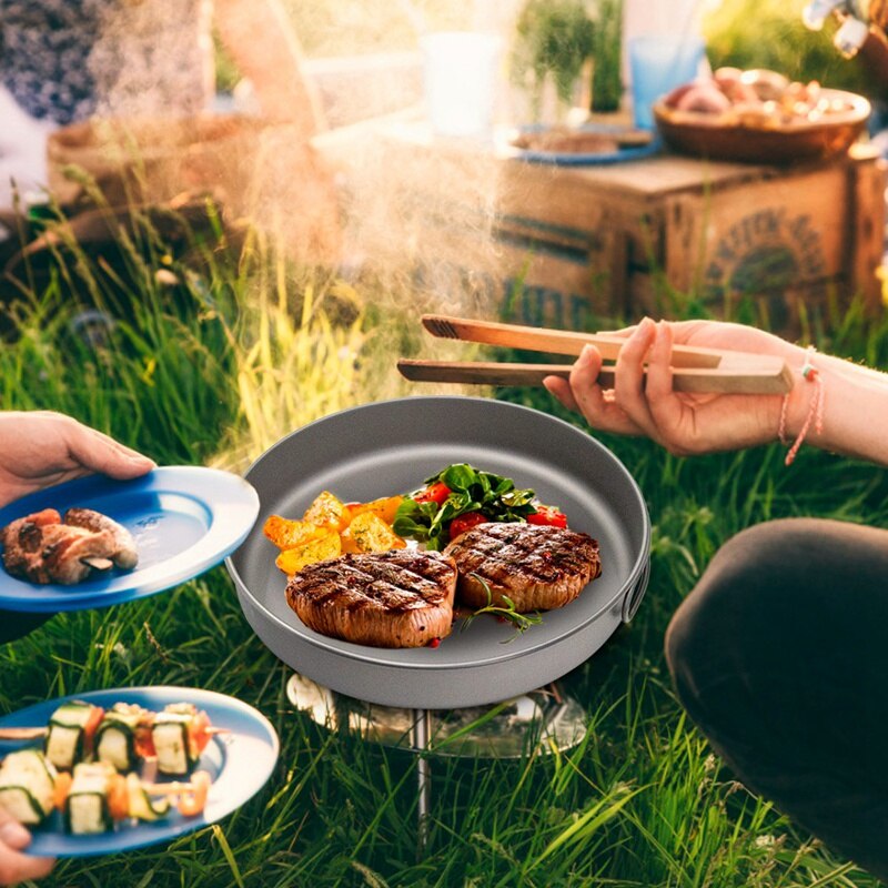 Außen Ultraleicht Titan Pfanne Camping Wandern Picknick Kochen Braten Pan Titan Pan Utensilien Wandern Picknick Kochen Picknick