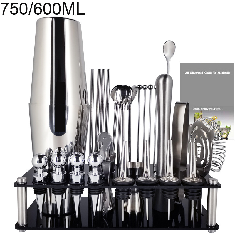 28 pieces Premium Shaker Barware Set Stainless Bar Boston Cocktail Shaker Set Bartender Kit Includes Shaker Spoon
