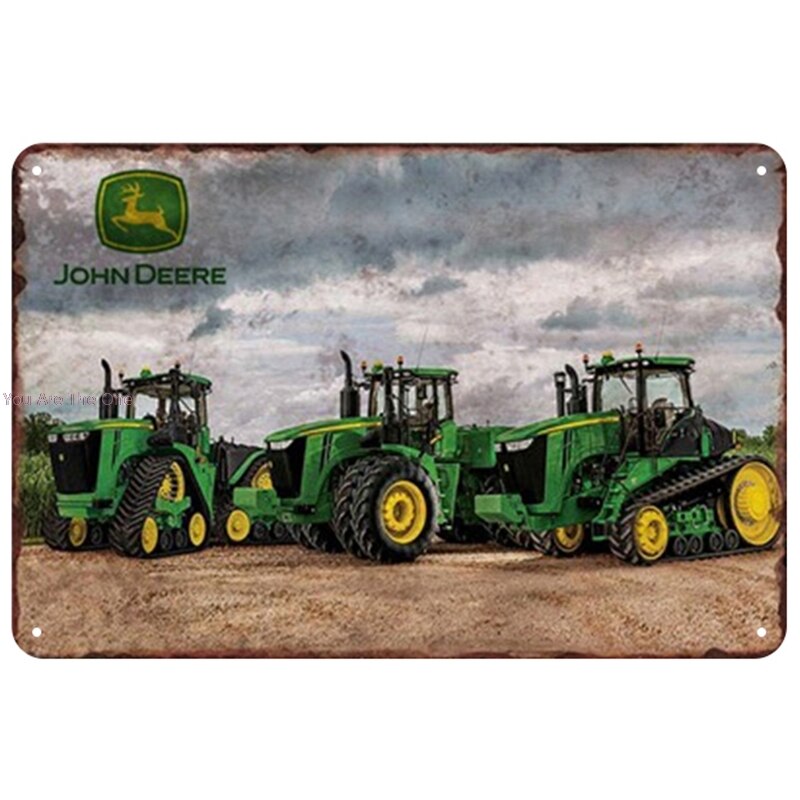 Farmall John Deere Green Metal Tin Signs Tractor For Farm House Plaque Painting Wall Decor Retro Wall Stickers For Pub Garage: 14