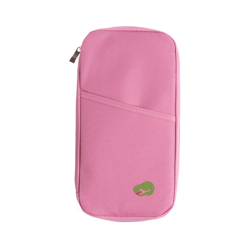 Sommar kvinnor ledig lång plånbok enfärgad dragkedja multifunktions reseplånbok korthållare dam myntväska nylon clutchväska: Rosa