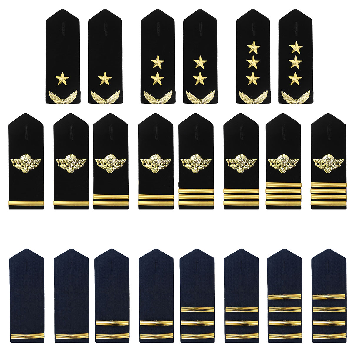 1 Paar Professionele Airlines Pilot Epaulet Gold Metal Bar/Ster/Tarwe Diy Epauletten Universele Sailor Kleding Schouder Board badge