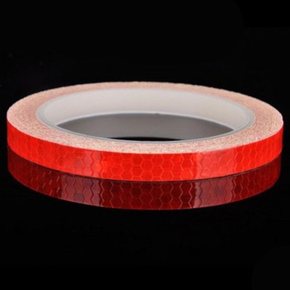 Wielstriping rood reflecterend 5mm breed (6 meter lengte) Falko