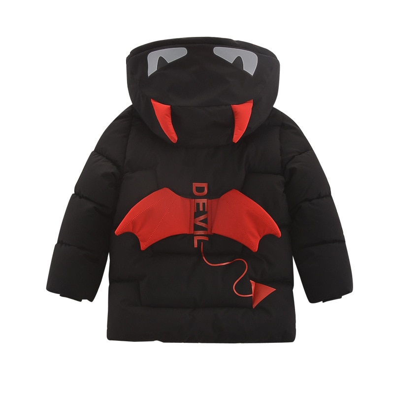 Baby Jongens Jassen Kinderen Winter Kinderen Sneeuw Overalls Met Hooded Cartoon Lange Stijl Down Snowsuits Voor 1-8 Y kids Mode: black / 24M