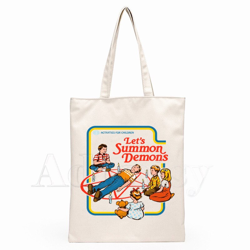 Satã assustador demônio mal morte alienígena grim reaper americano horror história lona simples dos desenhos animados imprimir meninas moda pacakge mão saco