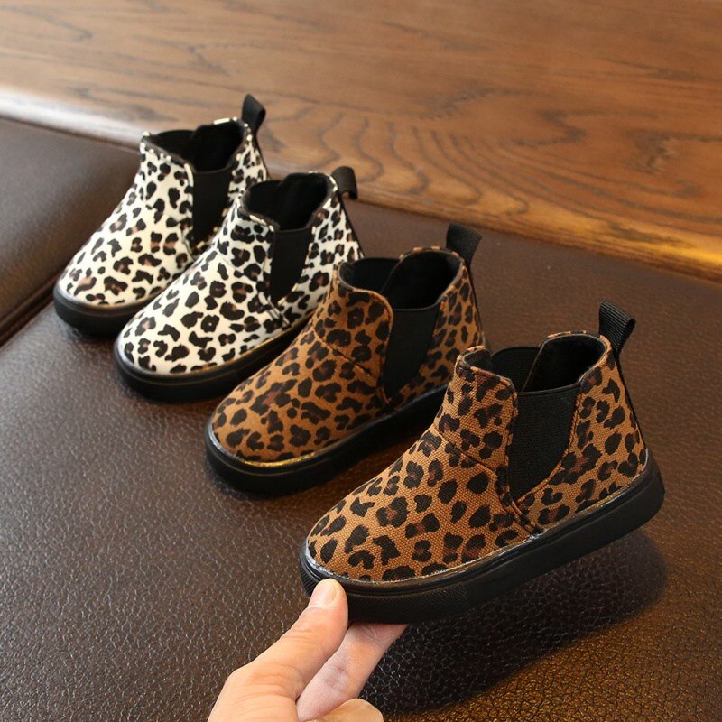 Meisjeslaarzen herfst kinderen casual luipaardprint laarzen baby meisjes casual schoenen antislip wandelschoen kinderen winterlaarzen