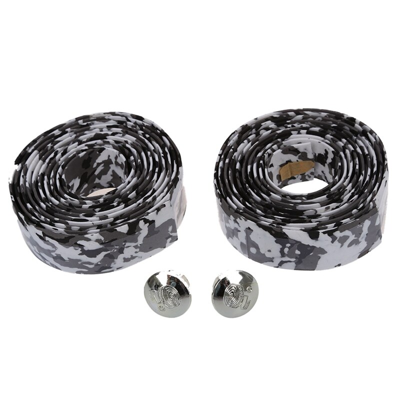 3 pezzi leve per pneumatici per biciclette e 1 paio di bici da strada/nastro manubrio in sughero per bicicletta/avvolgimento (bianco con nero)