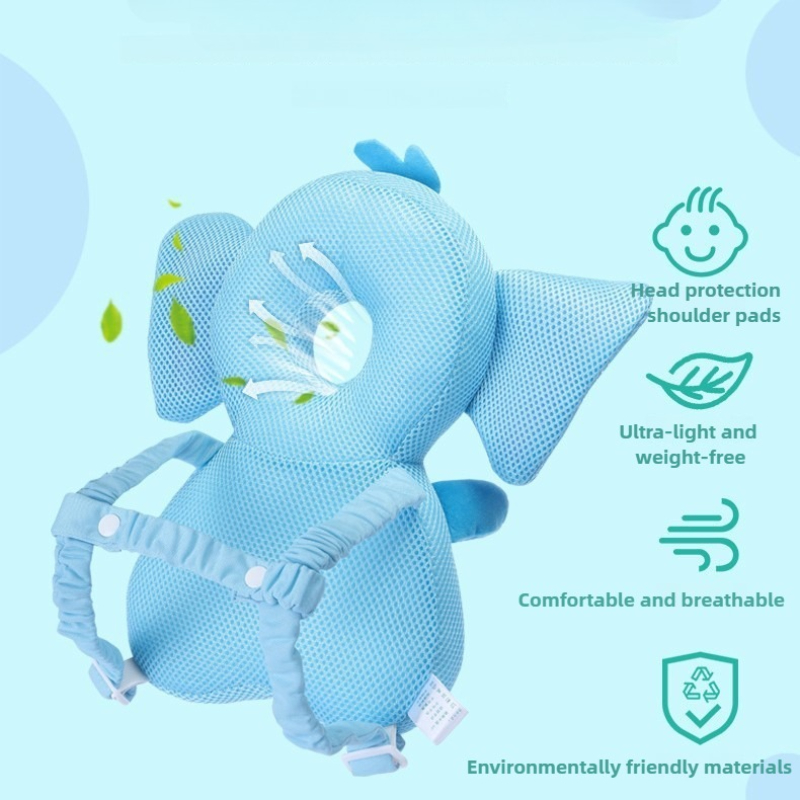 Baby head protection backpack pillow, toddler head safety pad pillow, anti-fall head protection pillow, highly elastic and breathable