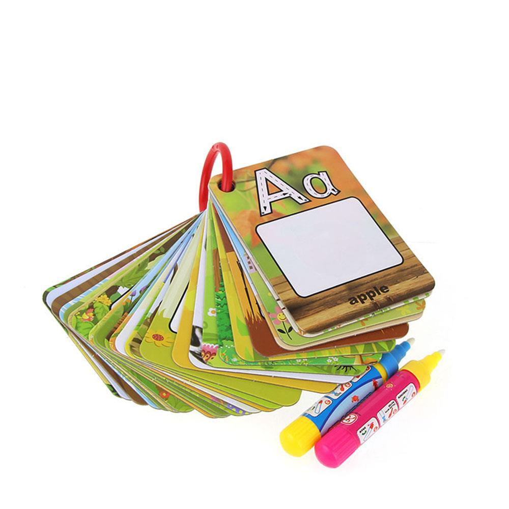 Coolplay Water Tekening Kaart 26 Alfabet Kleurboek & 2 Magic Pen Brief Kaart Schilderen Board Educatief Speelgoed voor Kinderen}