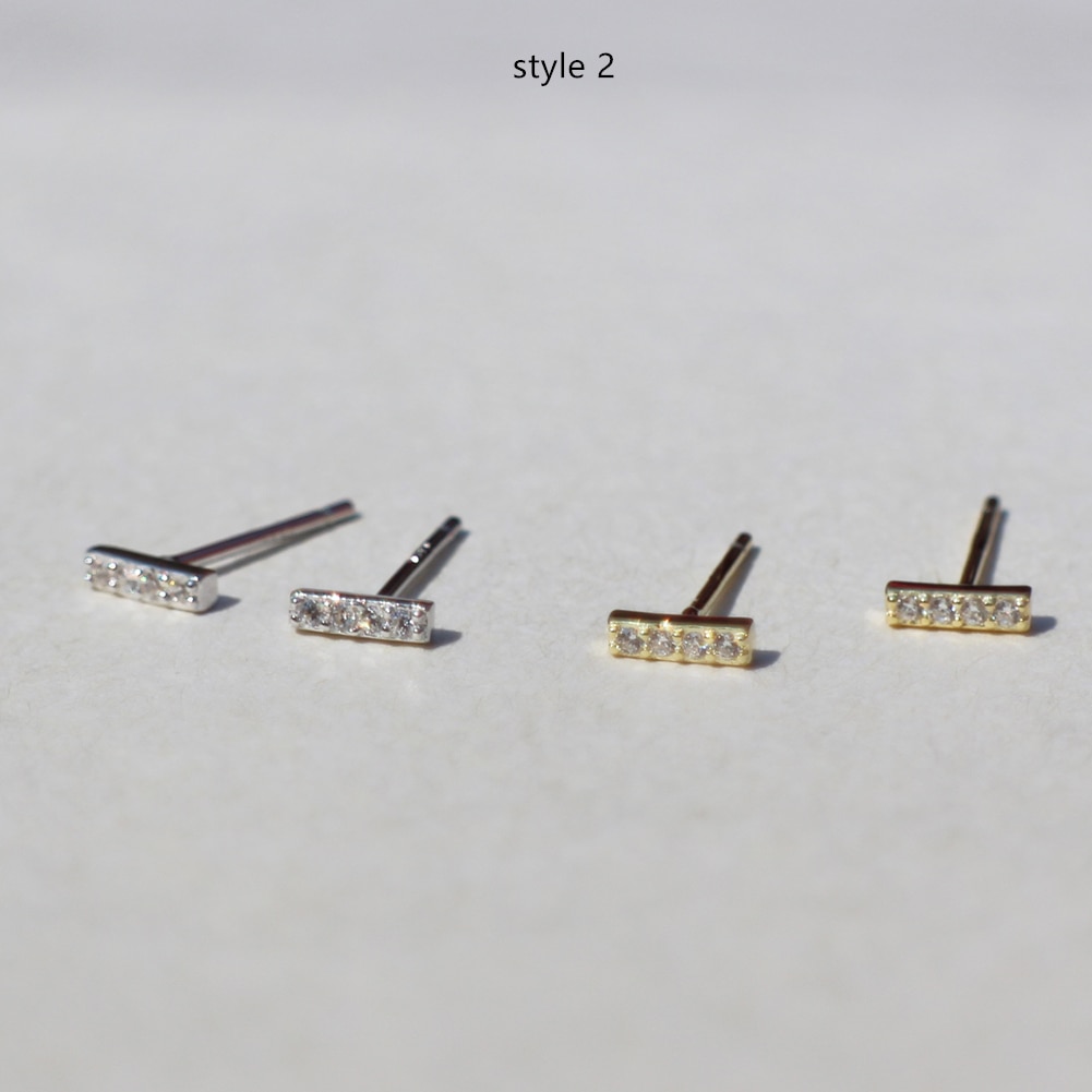 925 Sterling Zilveren Oorbel Mode Persoonlijkheid Zirkoon Onregelmatige Mini Mooie Stud Oorbel Wilde Trend Vrouw Meisje Oor Sieraden