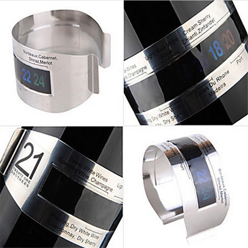 Capteur de température de vin rouge de thermomètre de Bracelet de vin de ménage d'acier inoxydable pour l'outil de barre de brassage à la maison de bière (4 -- 24'C)
