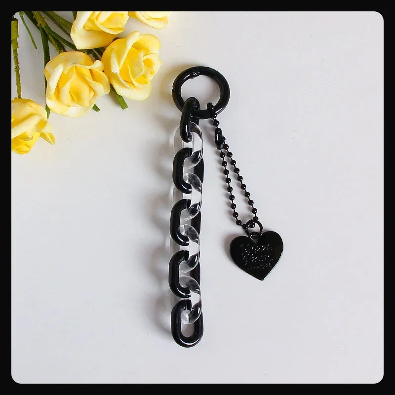 Porte-clés en forme de cœur, dessin animé doux, pendentif, chaîne créative, sac à la , accessoires de décoration suspendus,