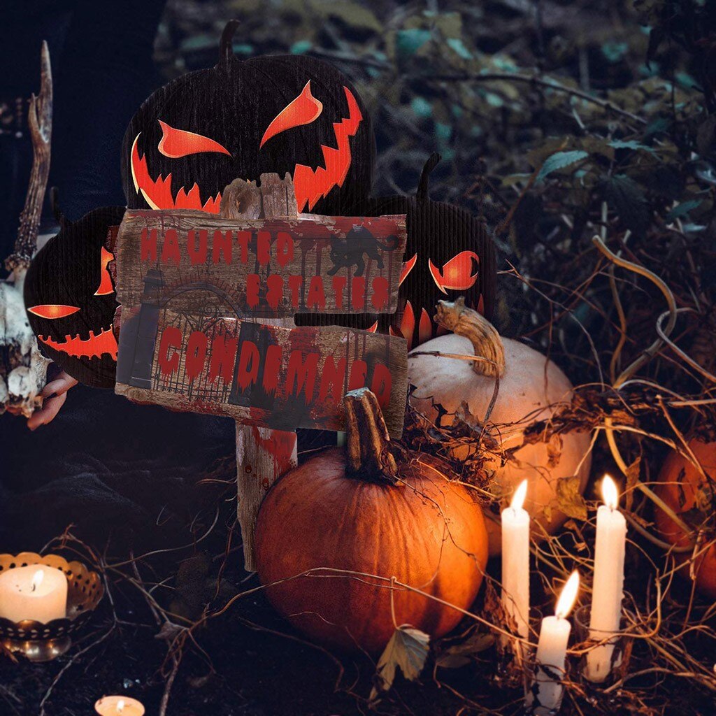 Halloween Decorations Yard Signs Stakes Beware Props Outdoor Decor Party Supplies Party & DIY Decorations #50