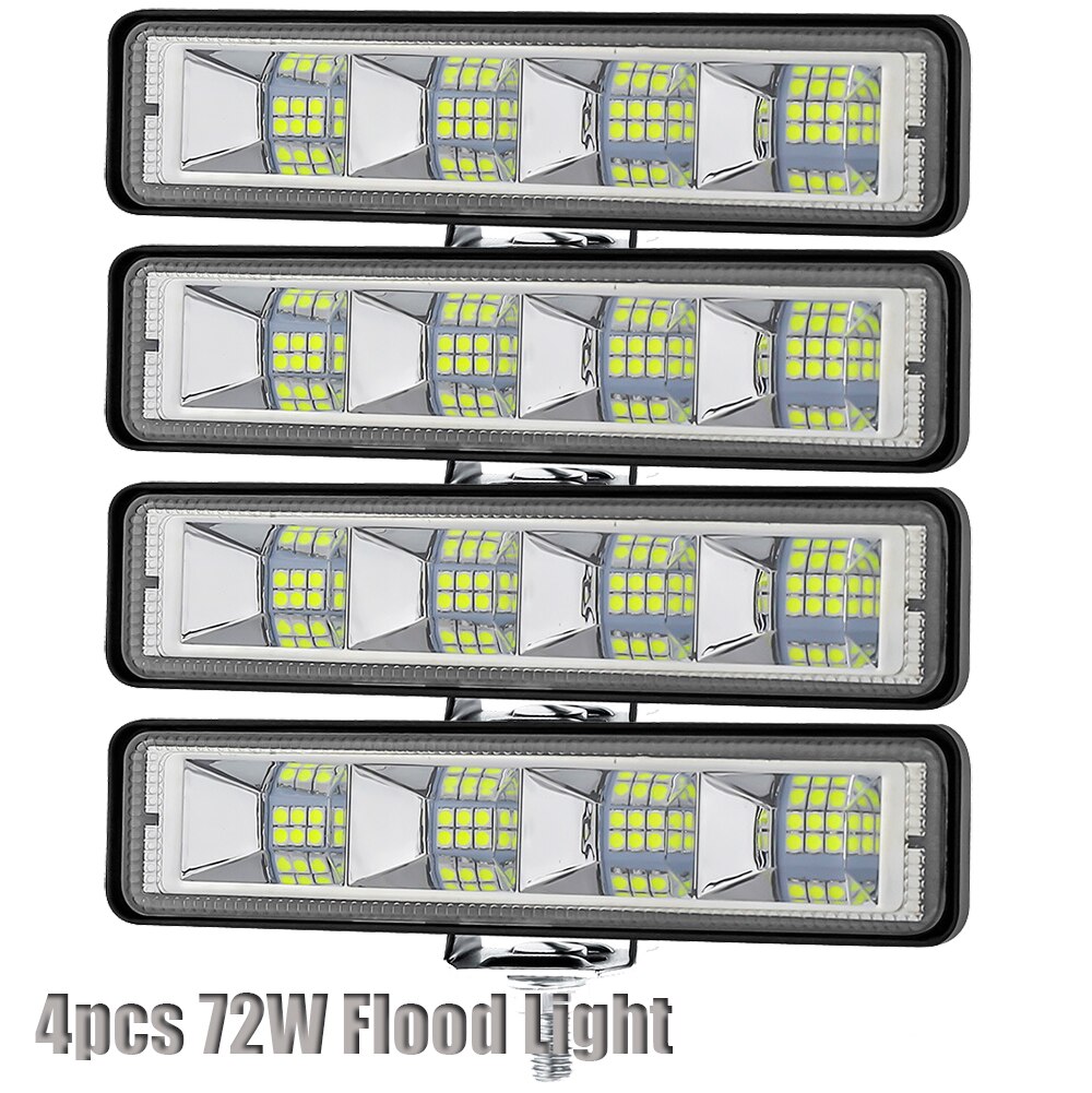 LED Scheinwerfer 12-24V Für Auto Motorrad Lkw Boot Sattelzug Offroad Arbeits Licht LED Arbeit Licht Scheinwerfer: 4pcs 72w flood