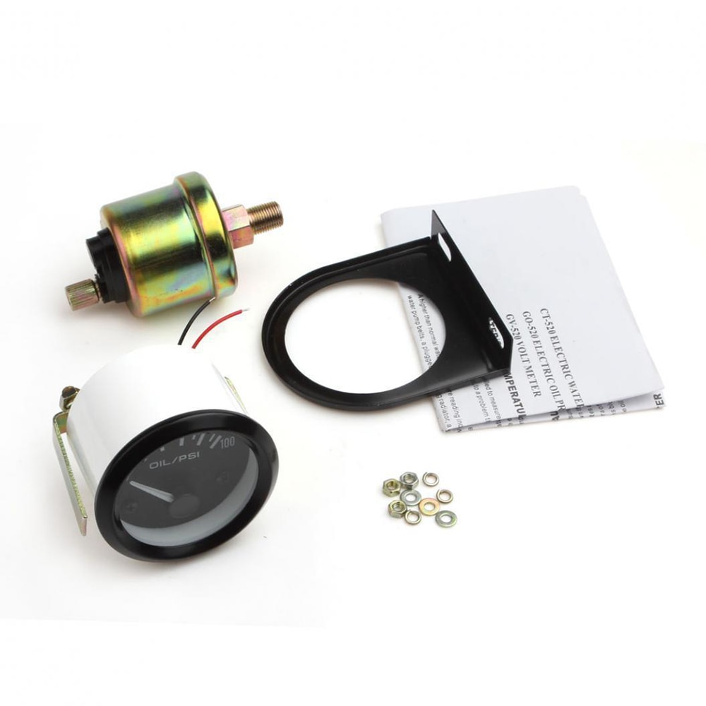 0-100 Manometer Psi Guage Druk Manometer 2 Inch/52Mm Dia. Zwart Wit Licht