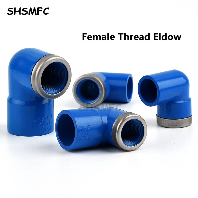 1~5Pc Blue Female Thread 90 Degree Elbow Joint Aquarium Fish Tank PVC Pipe Connector Garden Home Water Tube Adapter