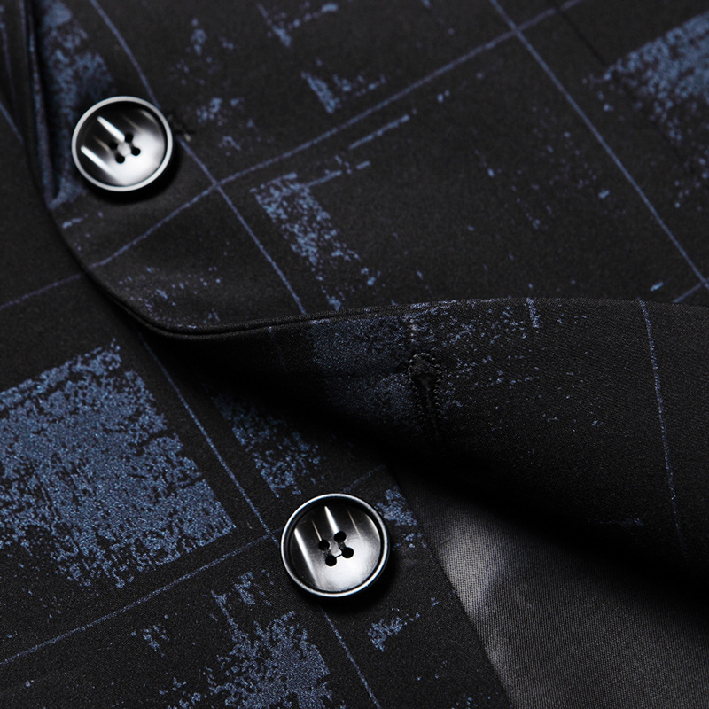 FGKKS 2022 Spring Blazers Men Korean Plaid Print Single Breasted Blazers Slim Fit All Match Casual Blazers Male