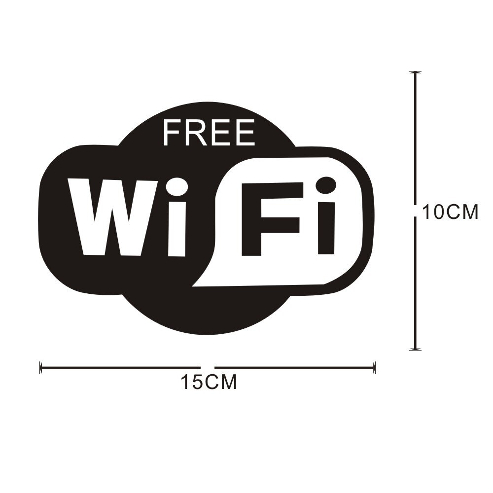 Gratis wifi wallsticker gør-det-selv-vindue cafe restaurant bar pub butik internetbutik glasdør boligindretning vægmærkater kunst vægmaleri