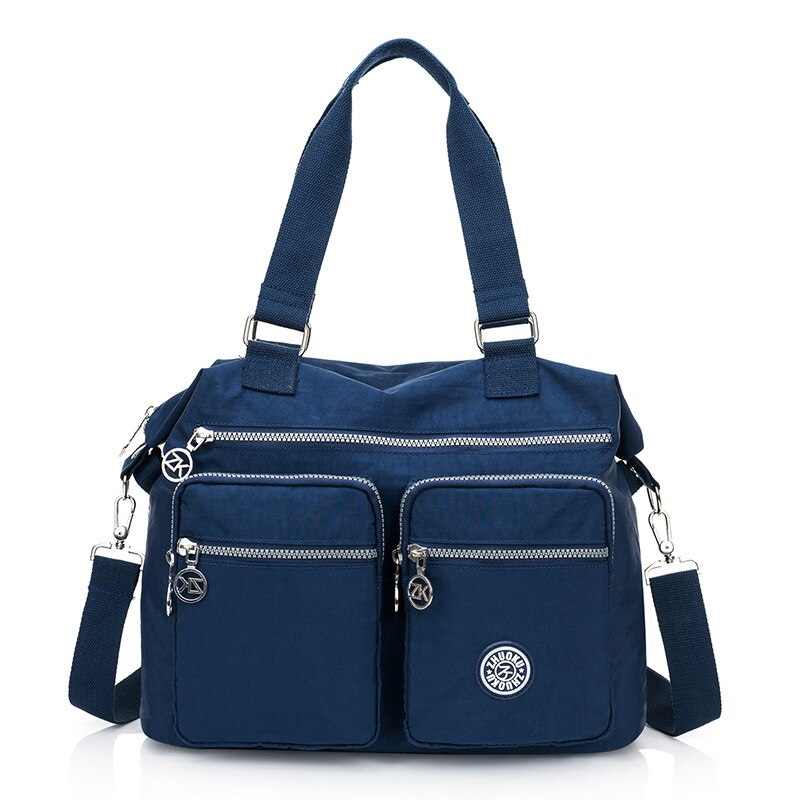 Vrouwen Top-Handvat Schoudertas Luxe Handtassen Nylon Messenger Bags Beach Casual Tote Vrouwelijke Purse Crossbody Tassen: deep blue