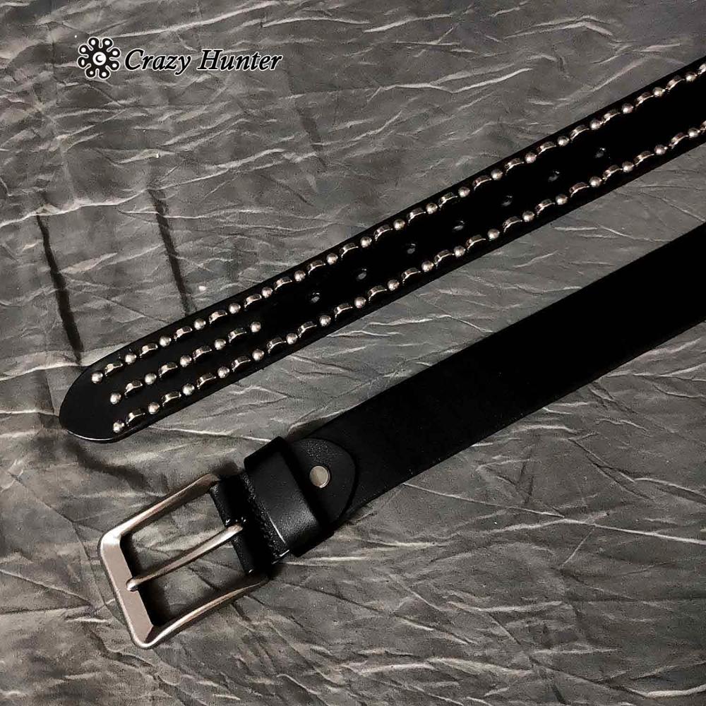 Punk Rock Studded 38MM Width Cool Men Leather Belt Waistband